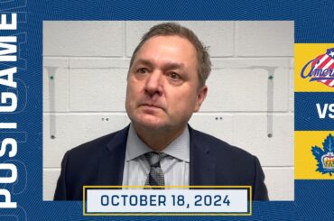 Toronto Marlies Media Availability | Postgame at Rochester Americans | October 18, 2024