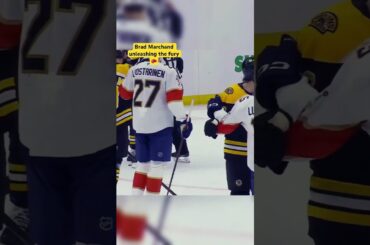 Brad Marchand brutally takes down Nate Schmidt 🥊🏒 #nhl #bostonbruins #viralvideo #fighting