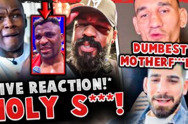 Max Holloway GETS HEATED w/ Ilia Topuria! Israel Adesanya & Jon Jones REACT Francis Ngannou KNOCKOUT