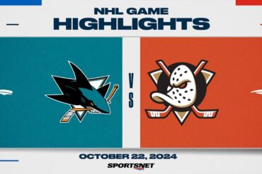 NHL Highlights | Sharks vs. Ducks - October 22, 2024