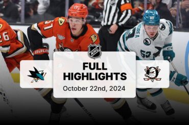 Sharks at Ducks | October 22, 2024 | NHL Full Game Highlights