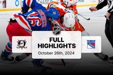 Ducks at Rangers | October 26, 2024 | NHL Full Game Highlights