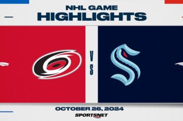 NHL Highlights | Hurricanes vs. Kraken - October 26, 2024