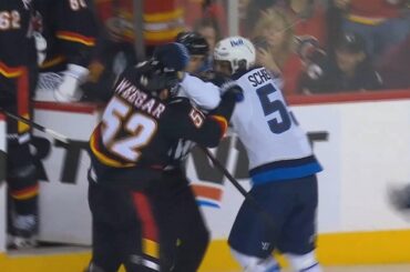 Mark Scheifele Drops The Gloves During Scrum With MacKenzie Weegar, Officials Break Things Up