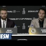 Tuukka Rask, Sean Kuraly Bruins vs. Blues Stanley Cup Final Game 1 Press Conference