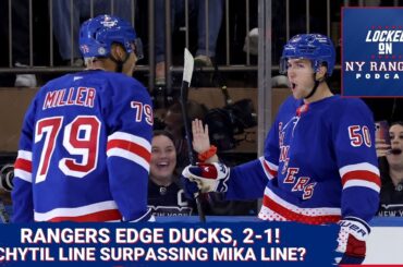 Rangers hang on to beat Ducks, 2-1! Chytil line has eclipsed the Mika line! Rempe recalled for Caps!